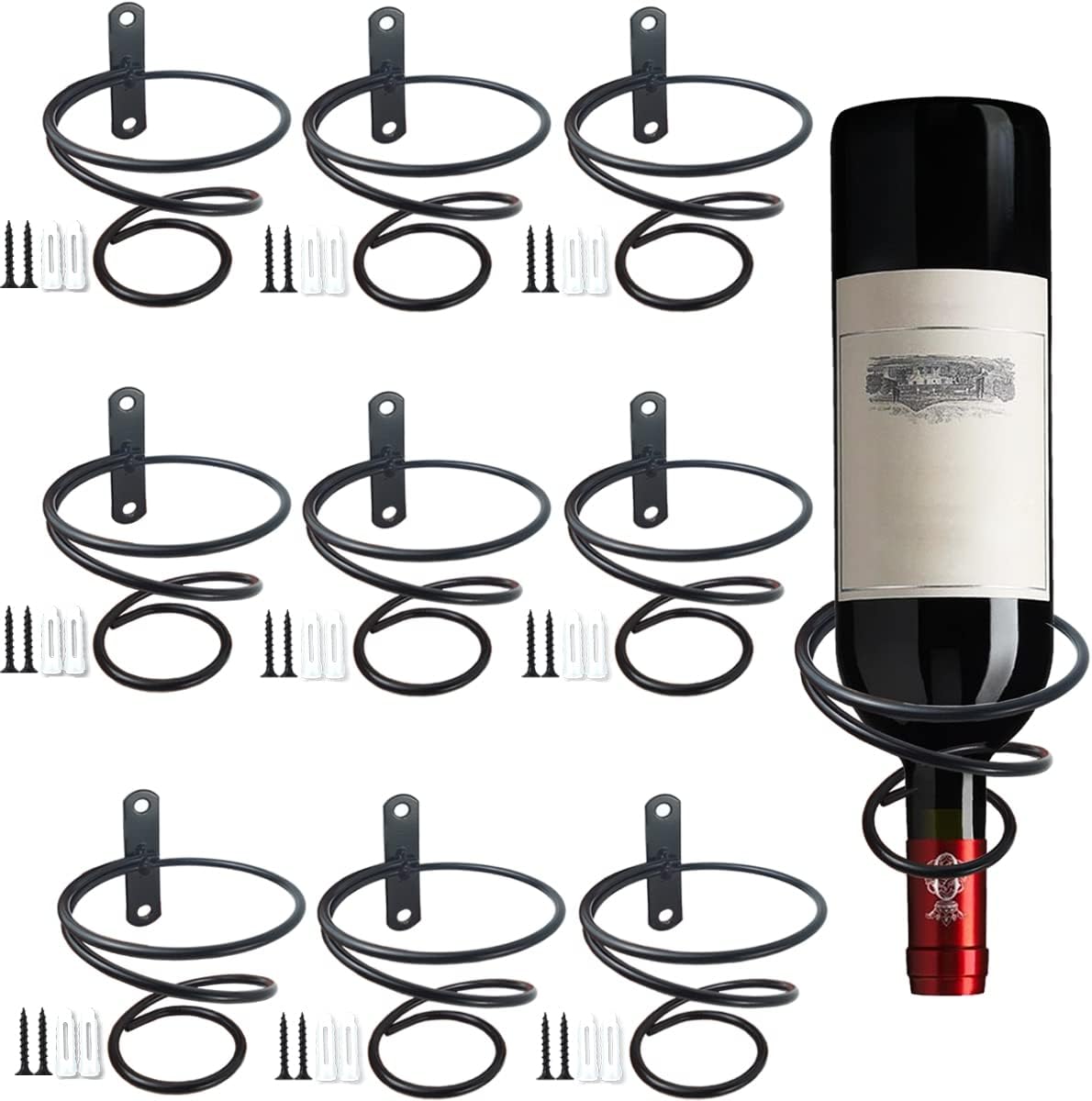 10PCS Spiral Wine Wall Holder, Metal Wall Mounted 1