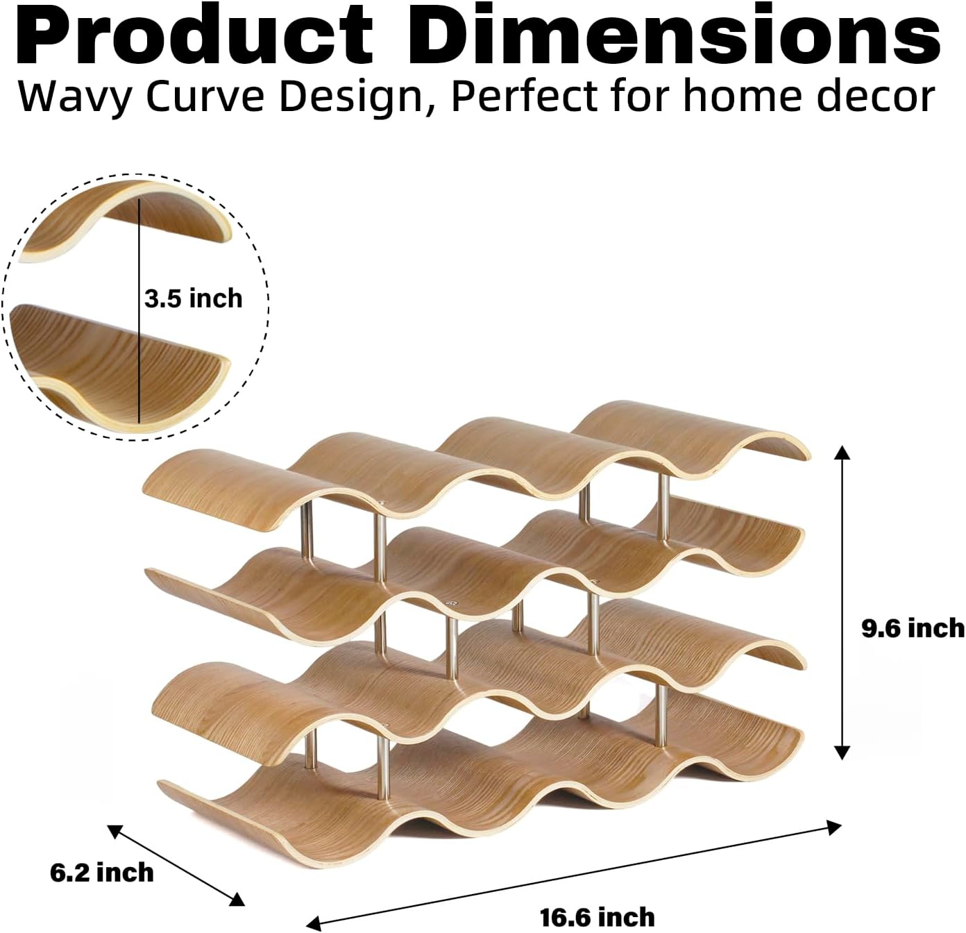 14 Bottles Wine Racks Countertop 4