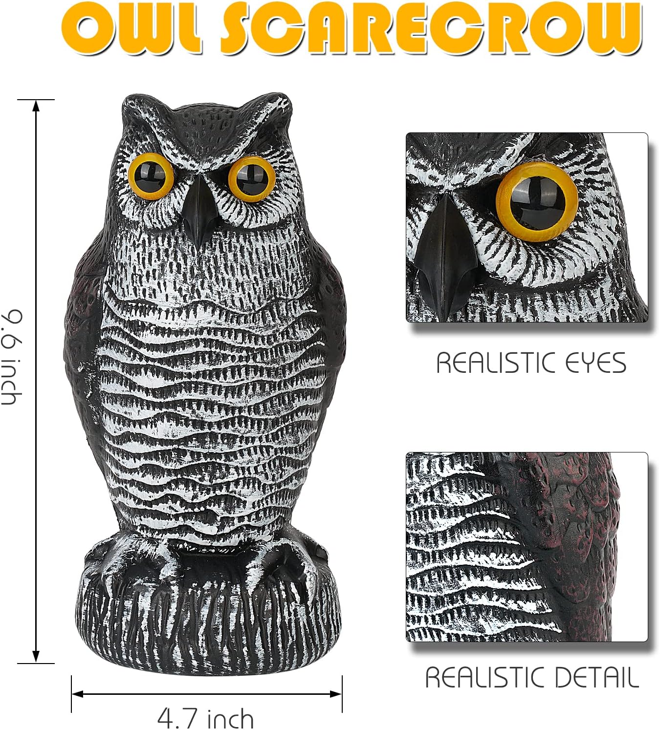 3-Pack Owl Decoys for Bird7