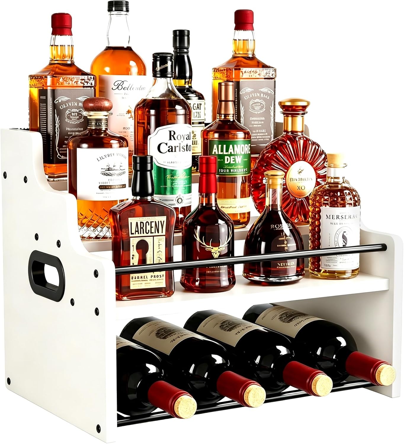 4-Tier Wood Display Shelf Wine Rack1
