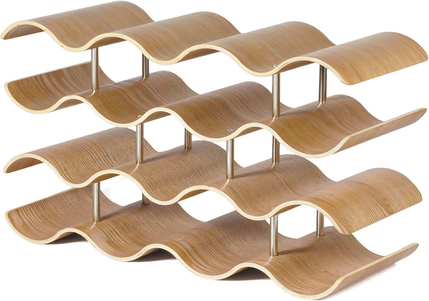 4-Tier Wooden Wine Bottle Holder Stand1