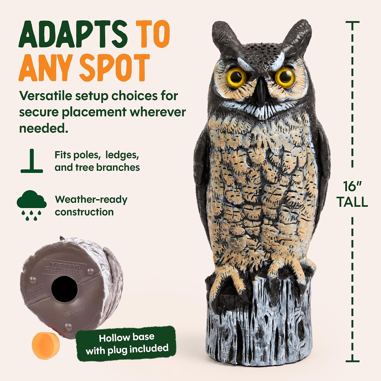 Dalen Lifelike Great Horned Owl Decoy4
