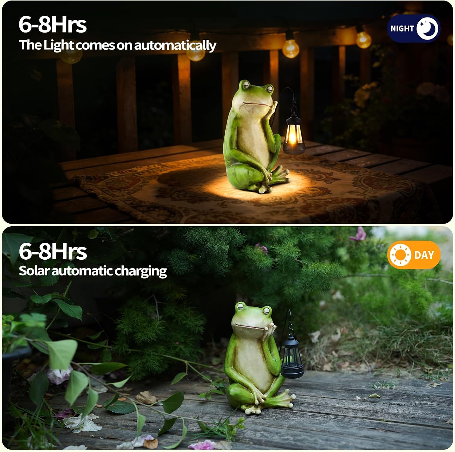 Frogs Garden Statue with Lighted 2