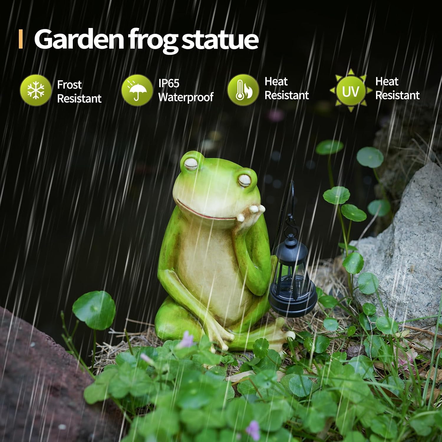 Frogs Garden Statue with Lighted 3