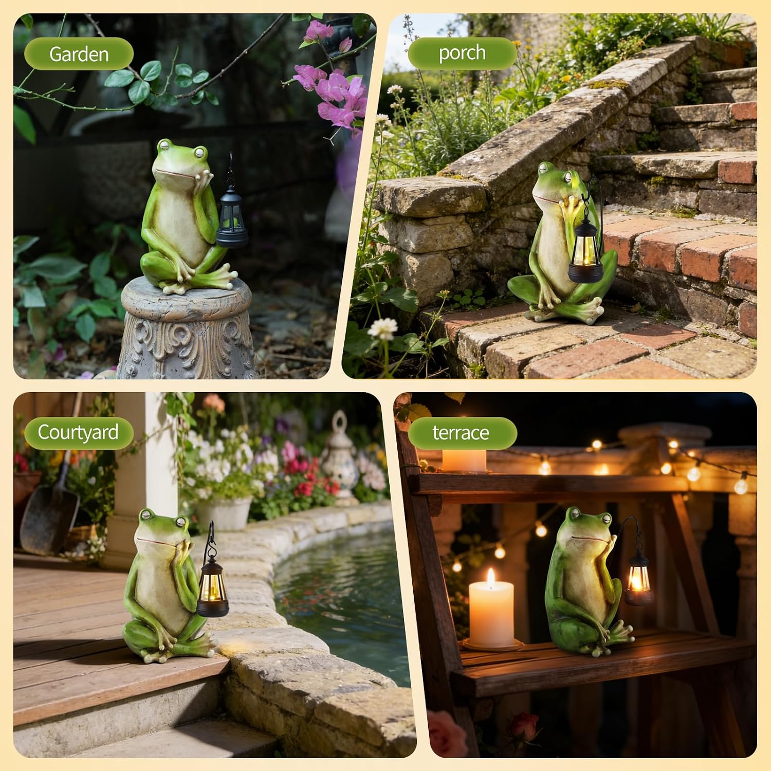 Frogs Garden Statue with Lighted 6