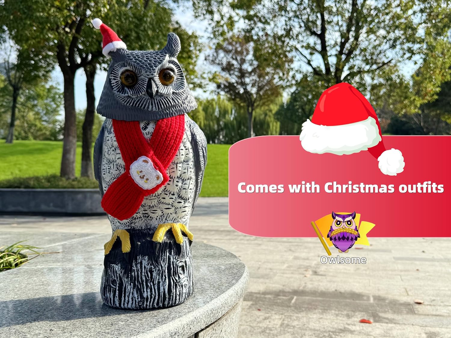 Owlsome Solar Owl with, Glowing Eyes, Rotating Head,2
