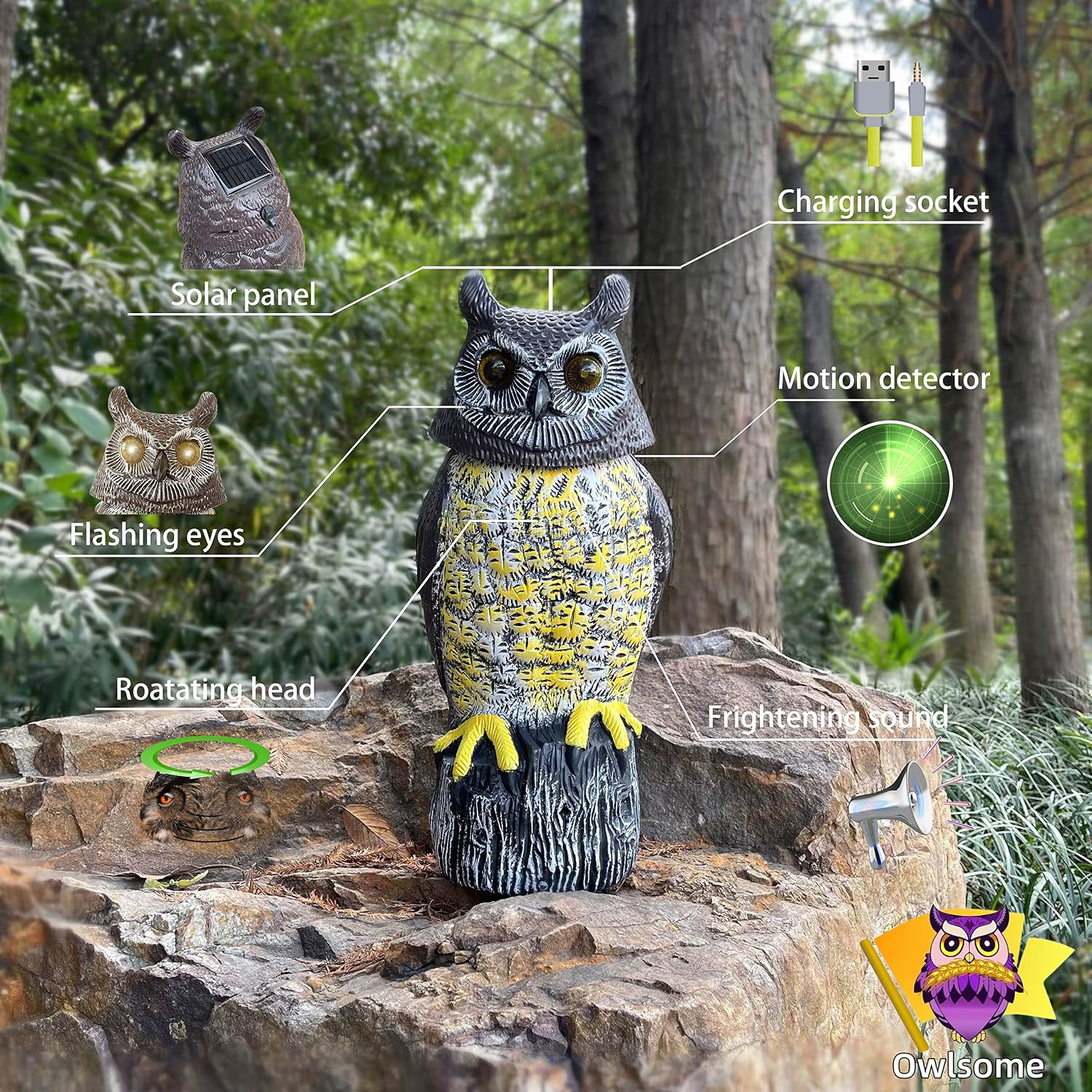 Owlsome Solar Owl with Glowing Eyes1