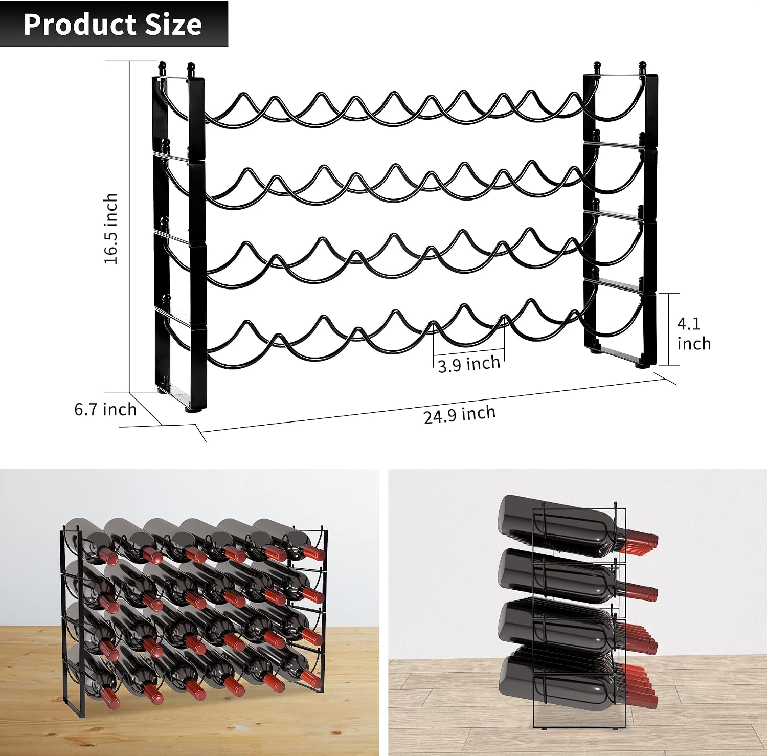TONLEA 4 Tier Wine Rac3