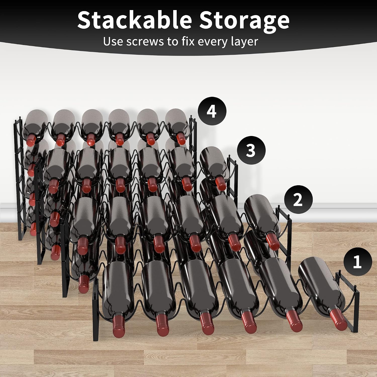 TONLEA 4 Tier Wine Rac5